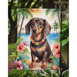 Multicolor Dachshund Luau Garden Flag Buzón Decorativo Patio Banner para Patio Obra de arte y camas de flores Tamaño pequeño - Product Image 3