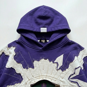Sweat à capuche oversize personnalisé pour homme, effet vieilli, avec logo appliqué sur la poitrine, style streetwear, OEM ODM - Product Image 3