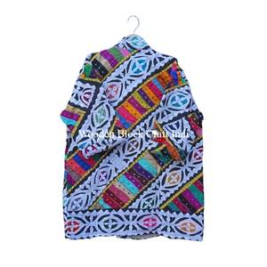 Handmade Winter Kantha Jacket Coat for Women Cutwork <b>kimono</b> <b>robe</b> With Unique Pattern For Winter And Party Wear - Product Image 5