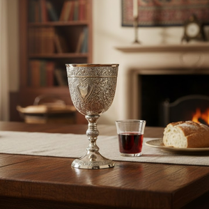 Cáliz de Latón Vintage 2024 |   Copa de Vino Medieval Renacentista del Rey Arturo, Regalo para Comunión y Juego de Decoración Coleccionable - Product Image 1