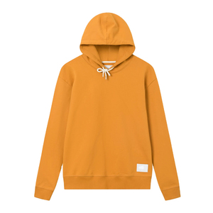 Sweat-shirt à capuche unisexe, couleur unie, tissé, écologique, 180g, décontracté, pour le printemps, avec poche, coupe ample, orange - Product Image 1