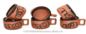 Ensemble de tasses à thé en terre cuite écologiques de qualité alimentaire, style campagnard, fabriquées à la main - Product Image 2