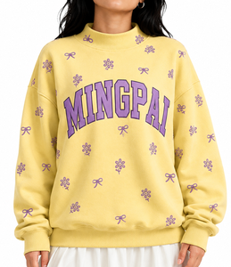 Pull ras du cou universitaire pour femme, personnalisé, en sergé à motifs, coupe oversize, en molleton bouclette, pour le spirit scolaire et les jours de match universitaires - Product Image 5