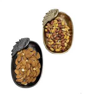 Juego de 4 Tazones de Metal Plateado para Servir con Asa Central, Plato para Aperitivos, Skies Trader - Product Image 5