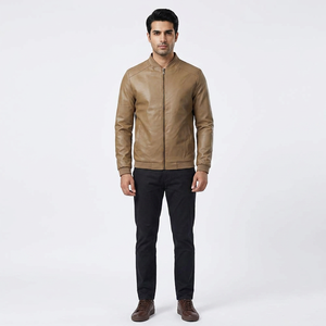 <b>Men's</b> New PU Leather <b>Jacket</b> Solid Color Slim Fit <b>Baseball</b> Style High Street Outdoor Casual Wear <b>for</b> Winter Season <b>jacket</b> <b>for</b> <b>men</b> - Product Image 1