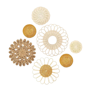 Handmade Modern Vintage <b>Rattan</b> Wall <b>Basket</b> Home Decoration Vietnam Patterned Plant Weave Washable Art Theme Wall <b>Hanging</b> - Product Image 1