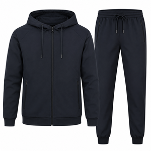 Ensemble de survêtement pour homme avec veste à capuche zippée et pantalon de jogging, 2 pièces, vêtements de sport décontractés, vente en gros - Product Image 1