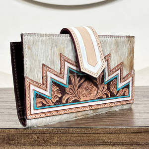 Cartera de Cuero Vacuno Genuino Vintage de Lujo, Hecha a Mano, con Diseño Floral, Elegante Organizador de Tarjetas, Perfecta para Unisex - Product Image 4