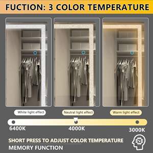 Lampe miroir en verre transparent à LED avec lumières - Product Image 6