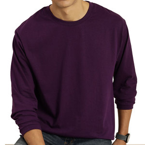 เสื้อยืดแขนยาวผู้ชาย แห้งเร็ว ระบายอากาศดี ผลิตจากใยไผ่ 100% ทรงหลวม สีพื้น ขายดี - Product Image 1