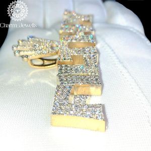 จี้ Charm_Jewells เงินแท้ 925 ประดับมอสซาไนต์ทรงบริลเลียนท์คัท และไข่มุกน้ำจืดทรงกลม ชุบทอง ประดับไมโครอินเซ็ต สไตล์ฮิปฮอป สำหรับทุกเพศ ใส่ได้ทุกวัน - Product Image 3