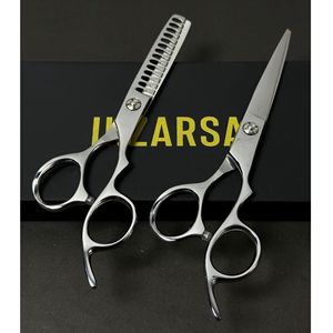 Ciseaux de barbier professionnels en acier inoxydable à haute teneur en carbone, avec poignée ergonomique, outil de coiffure pour salon de coiffure - Product Image 1