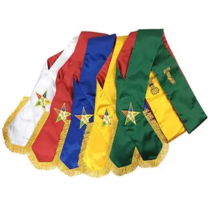Masonic Order of Eastern Star OES complete Set with Machine Embroidery Sash with Satin best quality