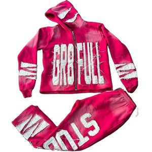 Survêtements d'hiver amples pour hommes, confortables, 100 % coton, avec broderie 3D, motif uni, imprimé graphique, tendance - Product Image 4