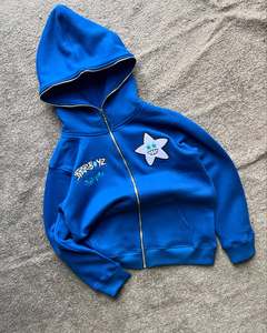 Sudadera con capucha y cremallera de estilo vintage, bordado personalizado, de alta calidad, 100% algodón, conjunto de sudadera y pantalones de felpa francesa. - Product Image 2