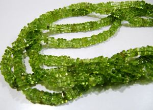 Peridoto Verde Natural, Corte Heishi, Tamaño 3-4mm, Cuentas de Piedras Preciosas de Alta Calidad, Longitud 14-15 Pulgadas - Product Image 5