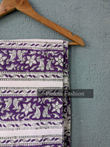 Tela de Algodón Voile Estampada con Flores Púrpuras, Diseño Personalizado, Transpirable y Suave, para Marcas de Moda - Product Image 1