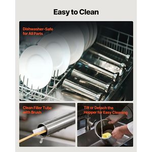 Insaccatrice Manuale a Doppia Velocità per Uso Intensivo, 11 LBS/5 L, Verticale, per Insaccati, in Acciaio Inossidabile - Product Image 6