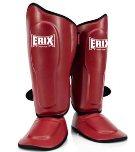 Protège-tibias en cuir pour Muay Thai et Boxe – Protection personnalisée des jambes avec fermeture auto-agrippante pour le sport - Product Image 3