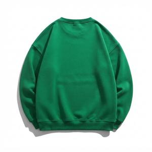 Sweat-shirt unisexe vert surdimensionné à col rond, couleur unie, 100% coton biologique, vêtement décontracté d'automne, sweat-shirt décontracté à manches longues - Product Image 2