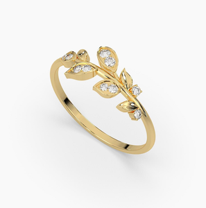Bague moderne en or 14 carats avec diamant de laboratoire taille brillant, bijou de fiançailles élégant, cadeau pour femme, design tendance, certifié IGI, haute qualité - Product Image 1