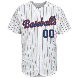 Fashion Sublimated Baseball Super Quality 100% Polyester Stripes Button <b>Down</b> Custom Baseball Jersey Sublimation Baseball Uniform - Product Image 2