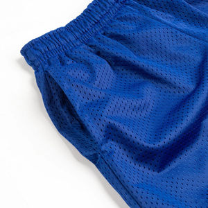 Custom Logo Front Men's High Quality Double <b>Layer</b> 120g Polyester Gym Mesh Shorts <b>Mid</b> Waist Elastic Waist Breathable - Product Image 4