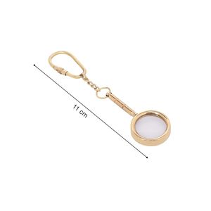 Llavero de latón vintage con lupa, mini lupa de mano, lente de lectura de bolsillo, estilo antiguo, regalo con anillo para llaves - Product Image 3