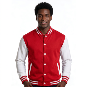 Blouson bomber personnalisé avec broderie universitaire pour les marques d'uniformes universitaires, corps en sergé de coton avec boutons-pression - Product Image 2