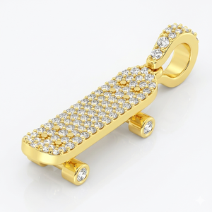 Collar con Colgante de Diamante Moissanita en Oro Sólido de 10K, Diseño Único y Personalizado, Estilo Minimalista, Deportivo, para Niños - Product Image 1