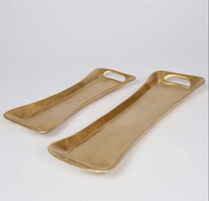 Cast Aluminium Vintage Style Decorative Tray Handmade Serving Platter with Handles for <b>Coffee</b> <b>Table</b> Kitchen Dining Decor - Product Image 3