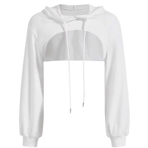 Sweat-shirts décontractés pour femmes, hiver, 100% coton, doublure polaire, respirant, séchage rapide, logo brodé personnalisé, impression, couleur unie - Product Image 4