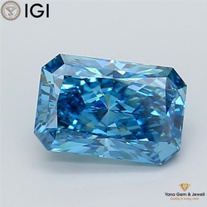 เพชรทรงเรเดียนท์ 2.00 กะรัต ผลิตในห้องปฏิบัติการด้วยวิธี CVD พร้อมใบรับรอง IGI สีฟ้าสดใสแฟนซี ความสะอาดระดับ VS2 สำหรับเครื่องประดับที่มีเอกลักษณ์ - Product Image 1