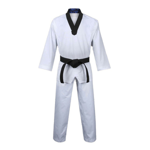 Uniforme de Entrenamiento de Taekwondo/Karate de Poliéster/Algodón Hecho a Medida, Servicio OEM, ¡Oferta Ahora! Ropa de Artes Marciales Personalizada y Elástica - Product Image 1