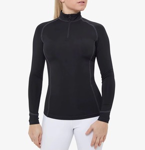 Hauts de sport compressifs pour l'équitation, manches longues, pour femmes, chemises de compétition équestre personnalisables, respirantes et à séchage rapide - Product Image 1