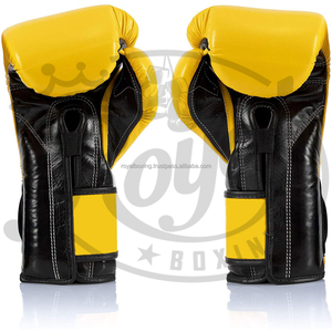Gants de kickboxing en cuir avec logo personnalisé de haute qualité 12oz Muay Thai combat entraînement sac de boxe gants équipement de boxe en gros - Product Image 6