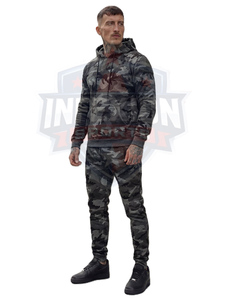 Men's <b>Camouflage</b> Printed Zip-Up Hoodie <b>Tracksuit</b> Full Length Breathable Streetwear Autumn Wear with Side Pockets - Product Image 1