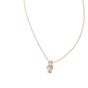 Pendentif ovale en or blanc 14 carats avec diamant de laboratoire pour femme |   Vêtements de bureau |   Nouveau diamant cultivé - Product Image 5