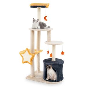 Lussuoso Tiragraffi per Gatti da 50FT con Palo in Sisal e Piattaforma per Arrampicata e Giocattoli per Cani, con Palo Tiragraffi in Corda - Product Image 2