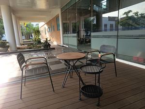 Ensemble bistrot moderne pour terrasse extérieure, balcon, 4 pièces : tables, chaises et chariot pour villa, jardin, ensemble café - Product Image 3
