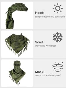 2026 Shemagh en coton épais, Hijab musulman, Écharpe tactique multifonction, Châle, Keffiyeh, Sniper, Arabe, Personnalisé, Respirant, Doux pour la peau - Product Image 6