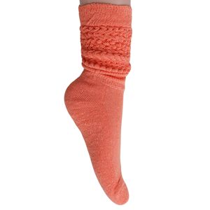 Light Orange Cotton <b>Knee</b>-<b>High</b> Slouch <b>Socks</b> for Women 6 Pairs-Shoe Size 5 to 10 - Product Image 5