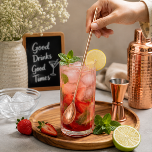 Cuillère à bar en cuivre à long manche torsadé, cuillère à cocktail, agitateur de boissons pour café, thé, restaurant, bar, maison, cuisine, vente en gros - Product Image 5