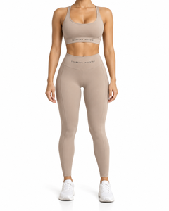 Conjunto de Yoga Ecológico y Transpirable para Mujer, 2 Piezas, Ropa Deportiva para Gimnasio, Logotipo Frontal, Tallas Grandes, Tops de Entrenamiento - Product Image 1