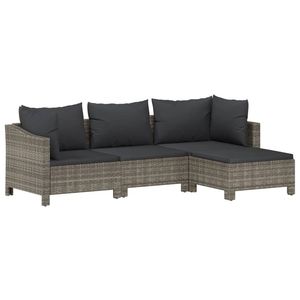 Conjunto de Muebles de Jardín de Poliratán Gris, Resistente y Duradero, Muebles de Exterior Prácticos - Product Image 2