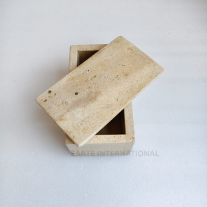 Luxury bathroom tissue <b>box</b> cover premium travertine marble tissue holder stylish <b>vanity</b> organizer modern tabletop decor accessor - Product Image 5