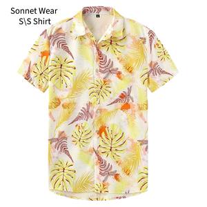 Chemise hawaïenne boutonnée pour homme, manches courtes, vêtements décontractés d'été - Product Image 1