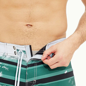 Nouveau design 2026 – Short de bain homme en tissu peigné imprimé, décontracté, sportif, coupe quart, style urbain, longueur genou, imperméable et séchage rapide - Product Image 5