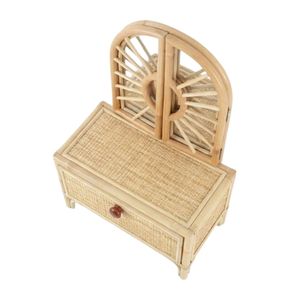 Rattan Floor <b>Vanity</b> Kids Toddler Furniture Nursery Room Hot Sale Small Woven <b>Makeup</b> Table High Quality Factory Price - Product Image 1