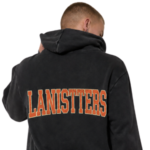 Sweat à capuche personnalisé pour homme, coupe classique, avec cordon de serrage, poche kangourou, impression de texte avant et arrière, streetwear, 100% coton molletonné - Product Image 4